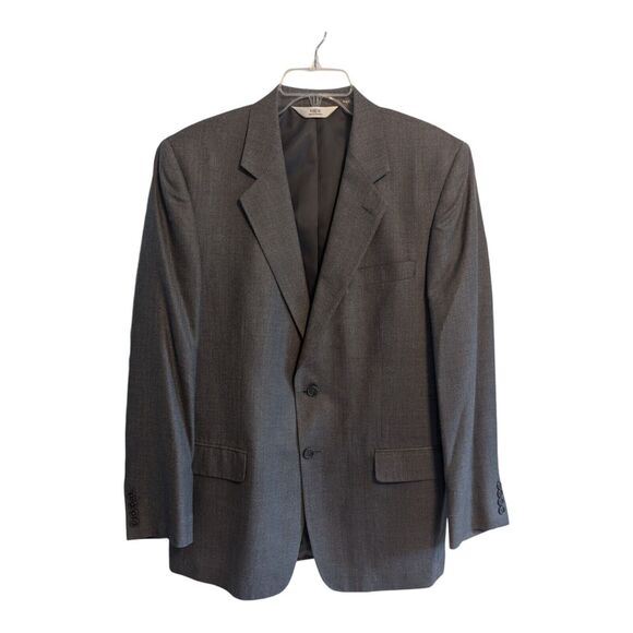 Versini Men's Gray 2 Button Blazer Sport Coat Jacket Size 42L Silk/Wool - Picture 1 of 11